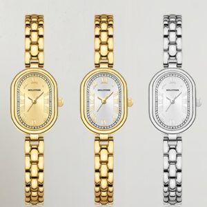 Alternative view of HOLSTOUR Small Gold Watches for Women Vintage Oval Face Analog Wristwatch