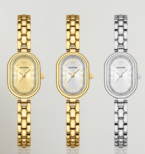 HOLSTOUR Small Gold Watches for Women Vintage Oval Face Analog Wristwatch - Image 2